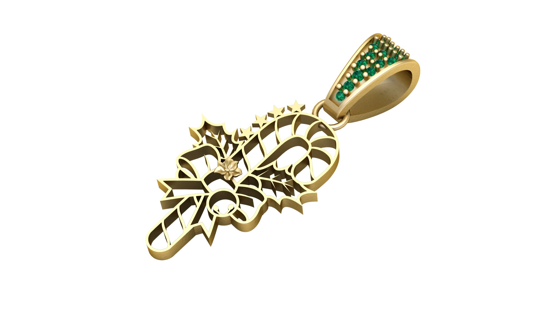 CHRISTMAS STICK PENDANT 3D PRINTABLE MODEL 3D print model_3