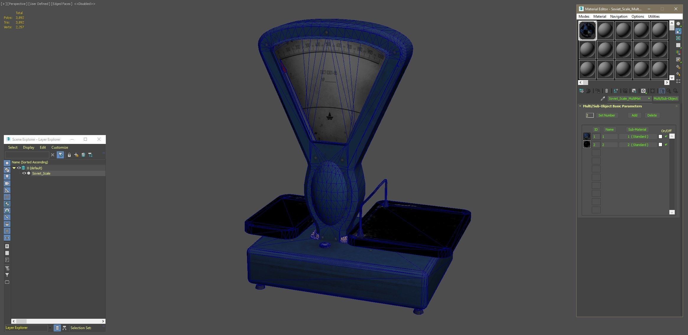 Vintage Soviet Scale Low-poly 3D model_18