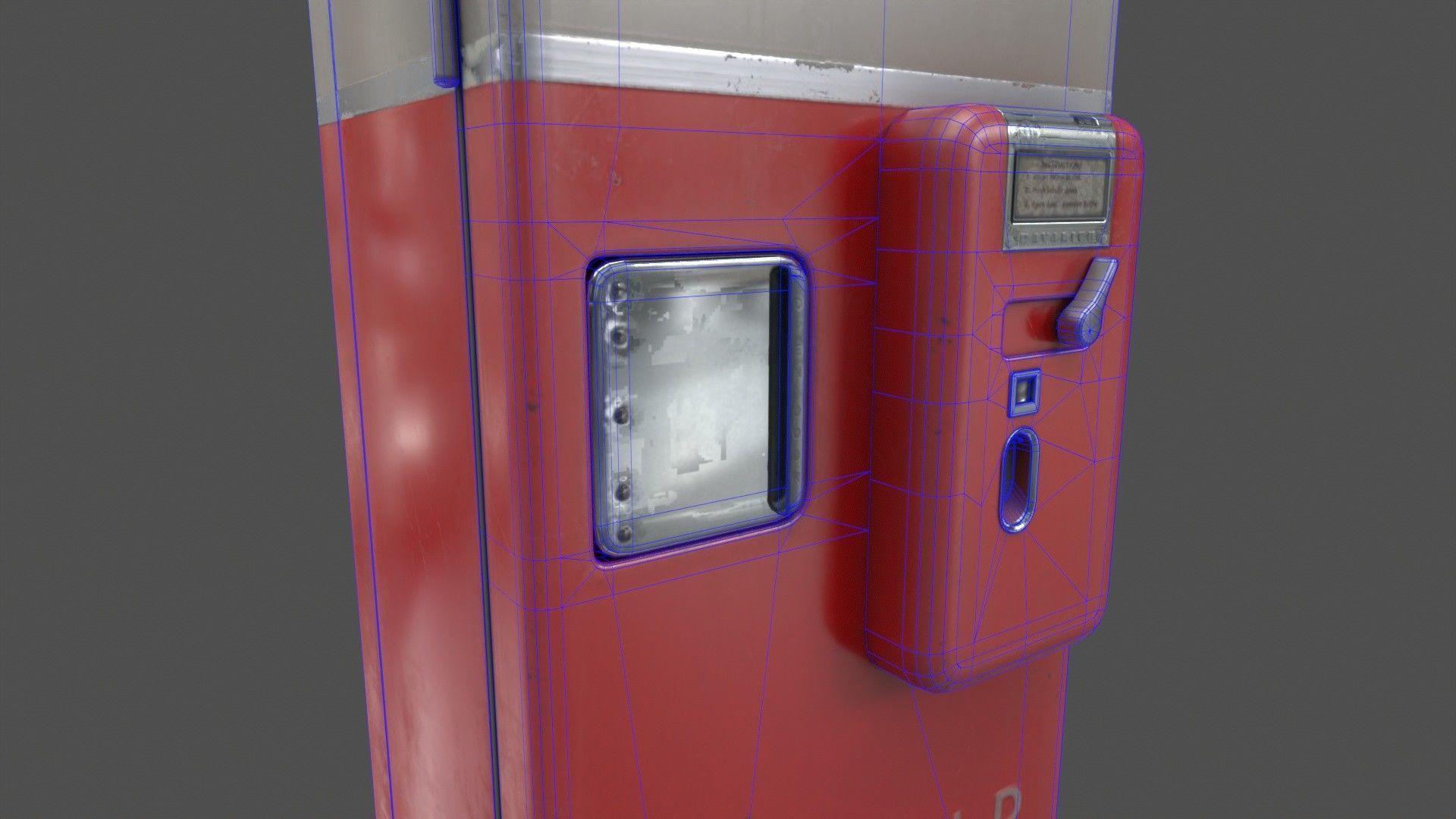 Vintage Coke Machine Low-poly 3D model_11