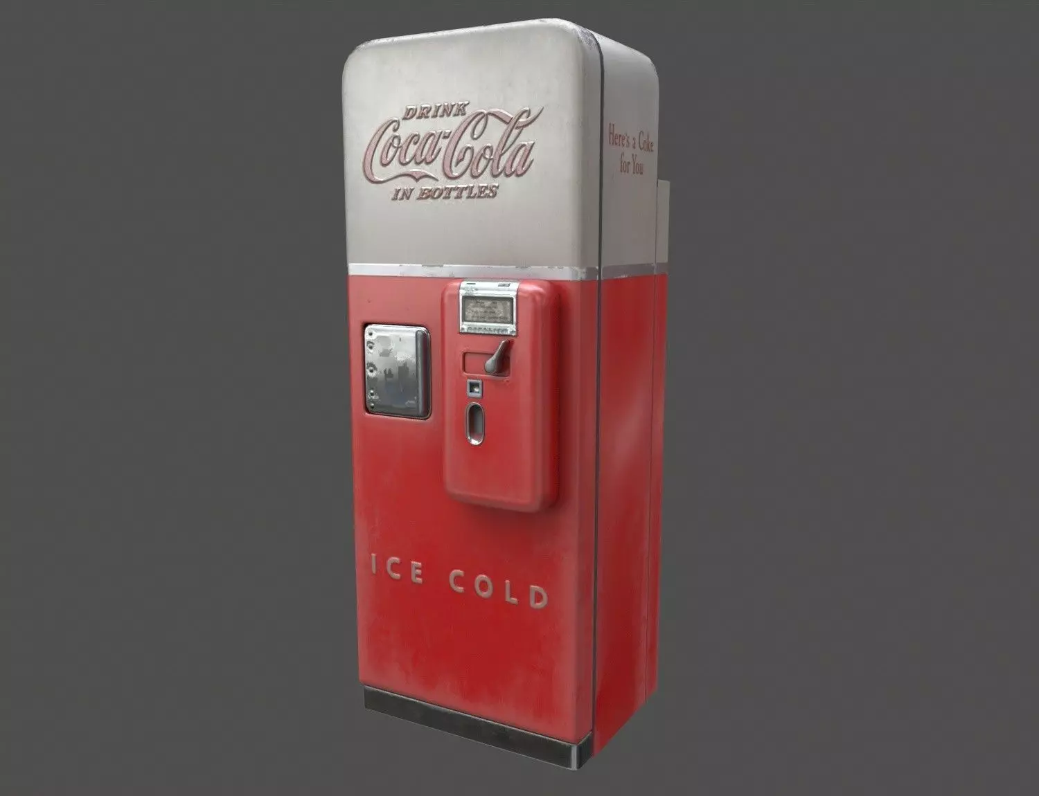 Vintage Coke Machine Low-poly 3D model_0