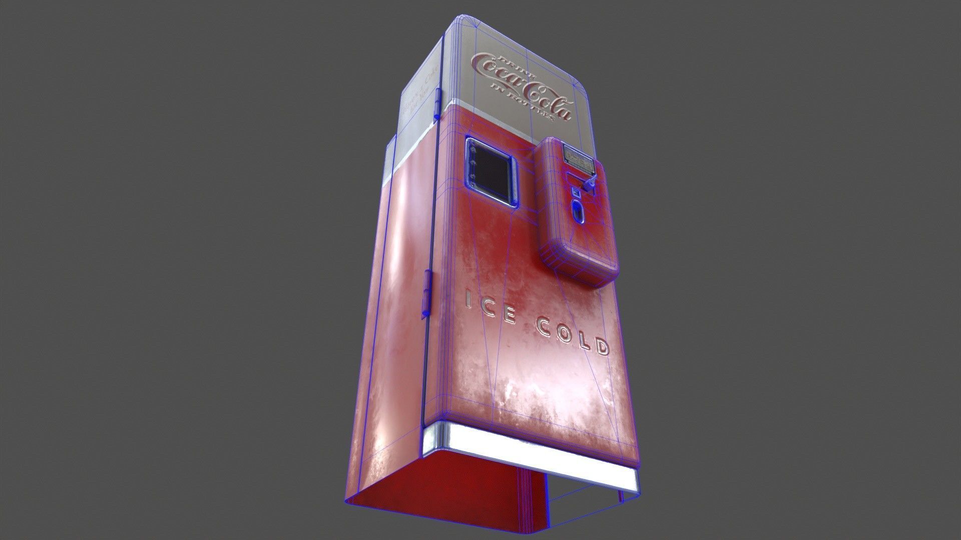 Vintage Coke Machine Low-poly 3D model_12