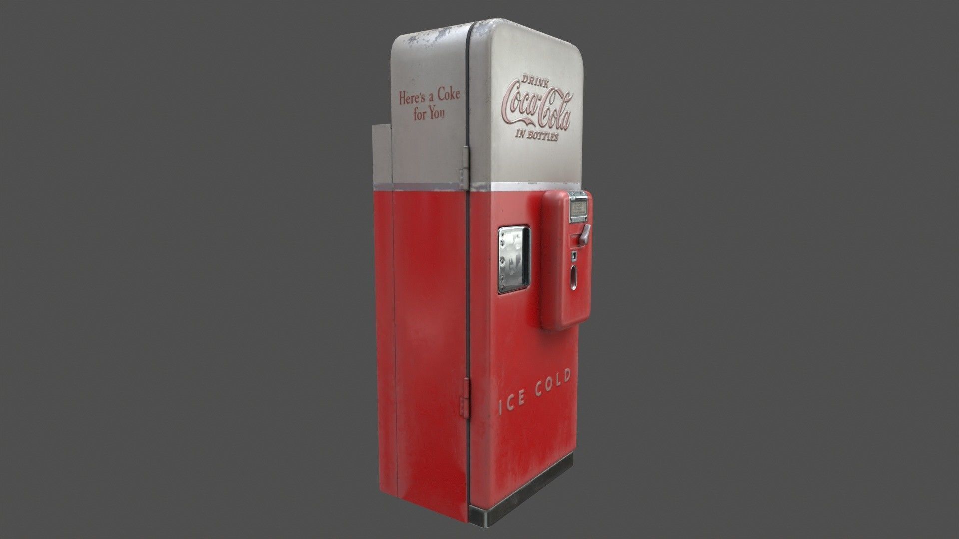 Vintage Coke Machine Low-poly 3D model_2