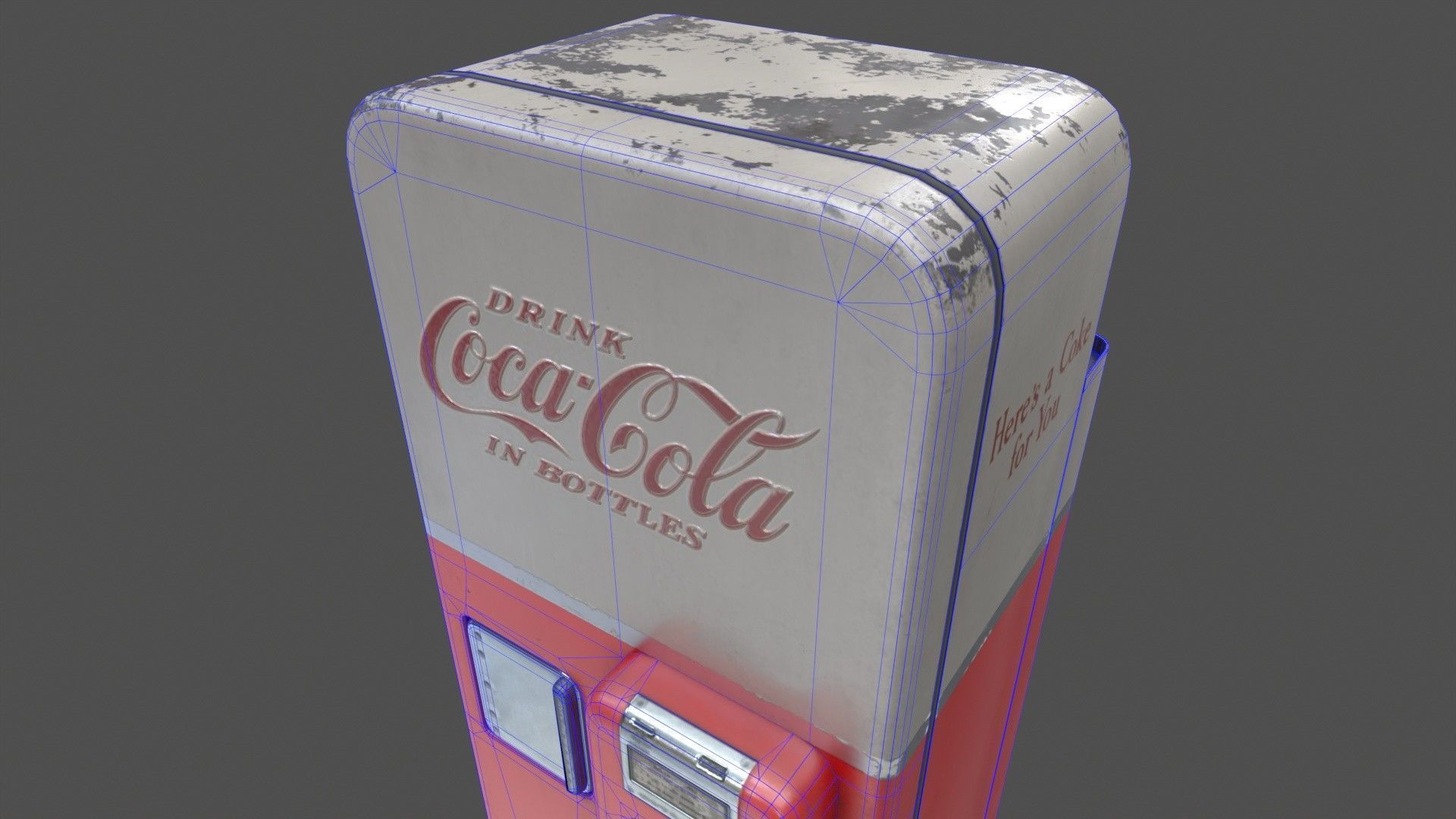 Vintage Coke Machine Low-poly 3D model_9