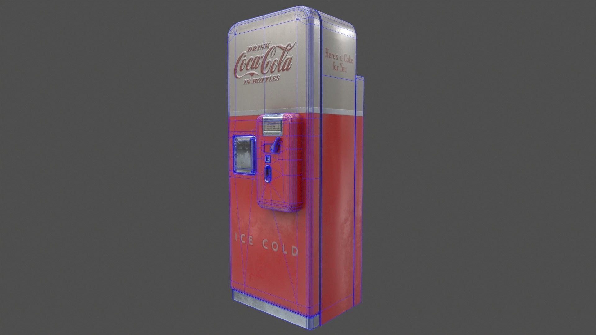 Vintage Coke Machine Low-poly 3D model_10