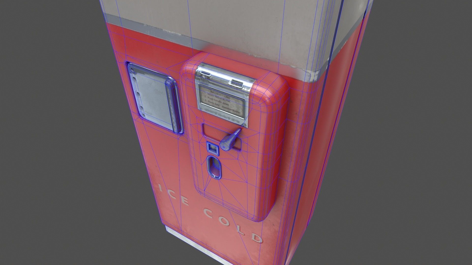 Vintage Coke Machine Low-poly 3D model_14