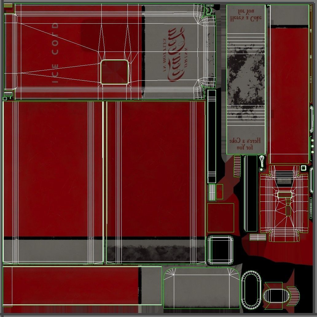 Vintage Coke Machine Low-poly 3D model_20