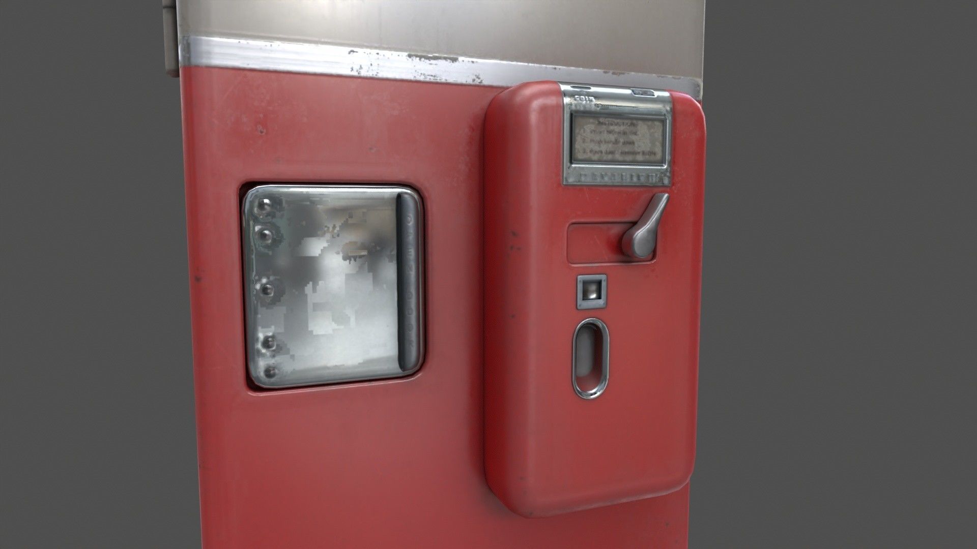 Vintage Coke Machine Low-poly 3D model_6