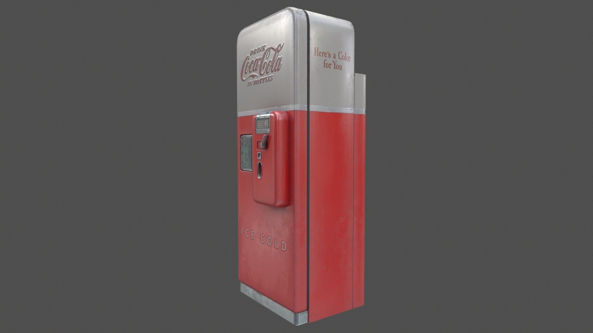 Vintage Coke Machine Low-poly 3D model_4