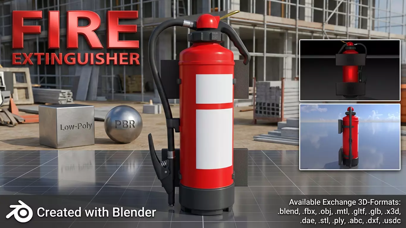 Fire-Extinguisher Low-poly 3D model