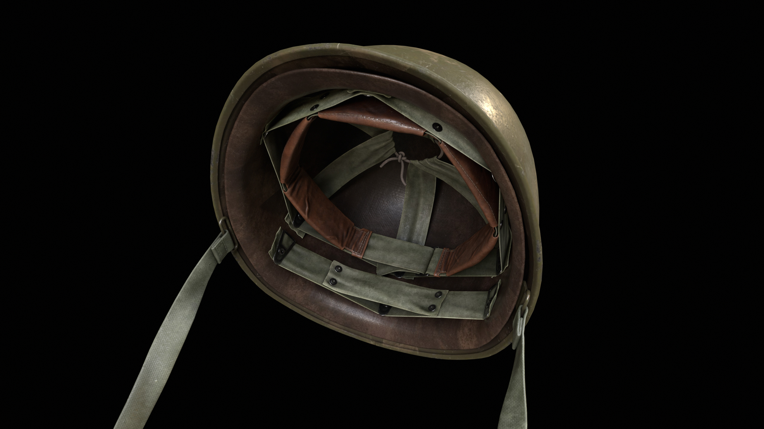 US Military Helmet Low-poly 3D model_3