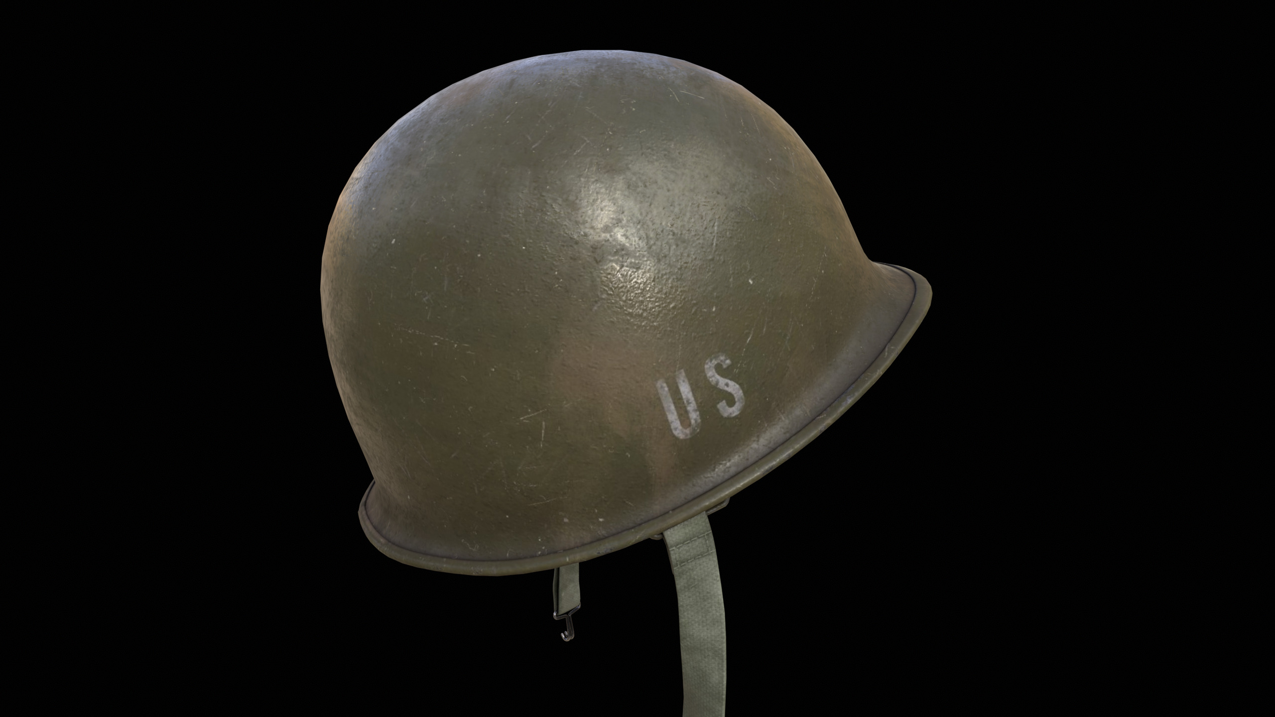 US Military Helmet Low-poly 3D model_5