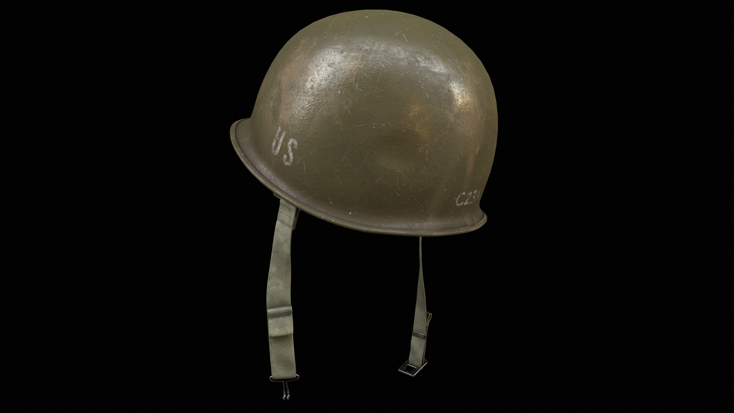 US Military Helmet Low-poly 3D model_4