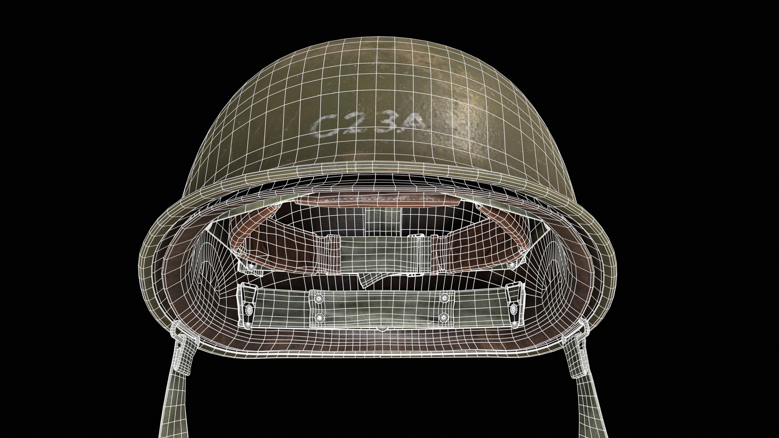 US Military Helmet Low-poly 3D model_10