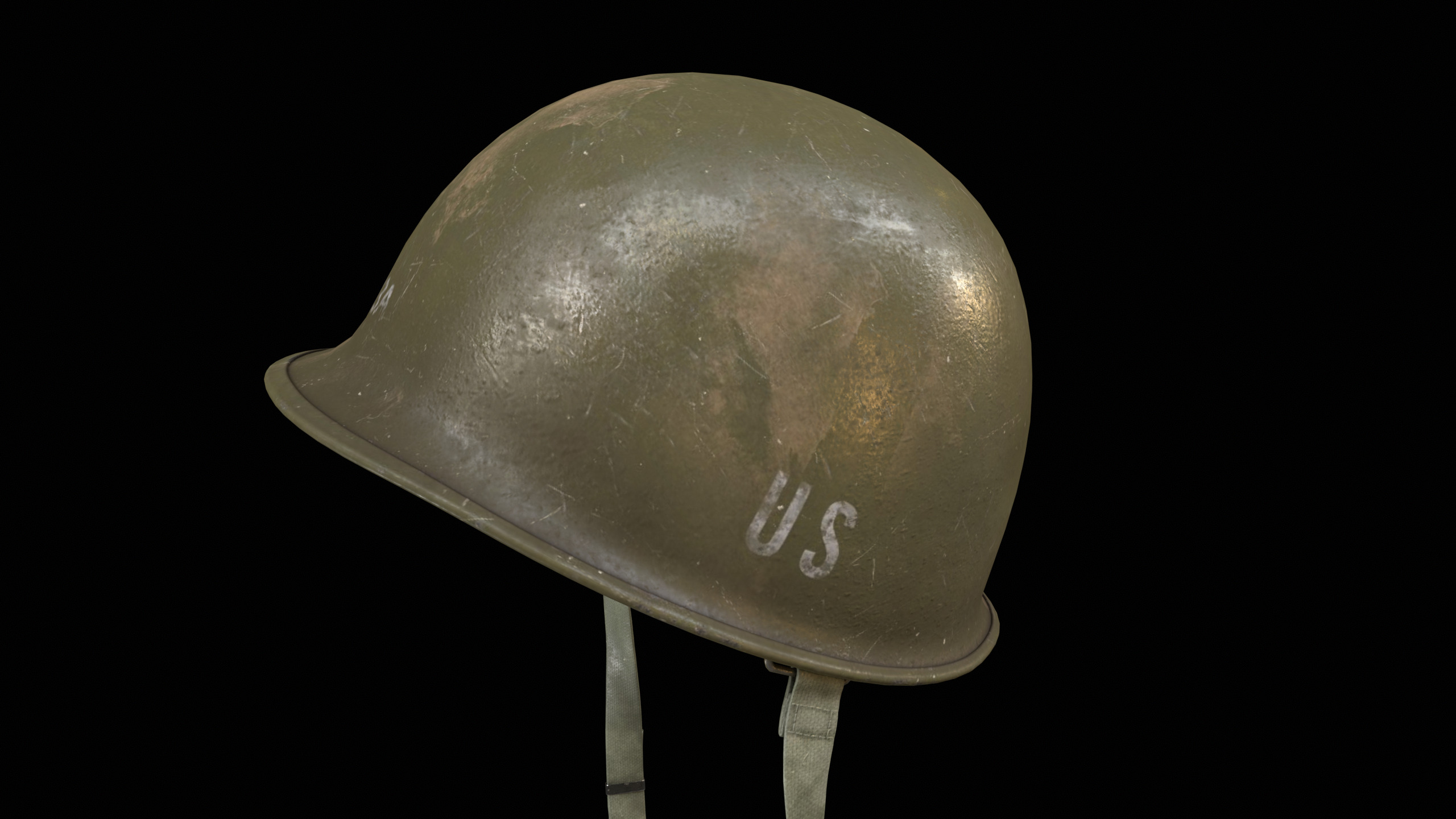 US Military Helmet Low-poly 3D model_2