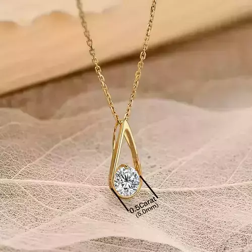 Half carat Women Classic Fashion Solitaire Pendant