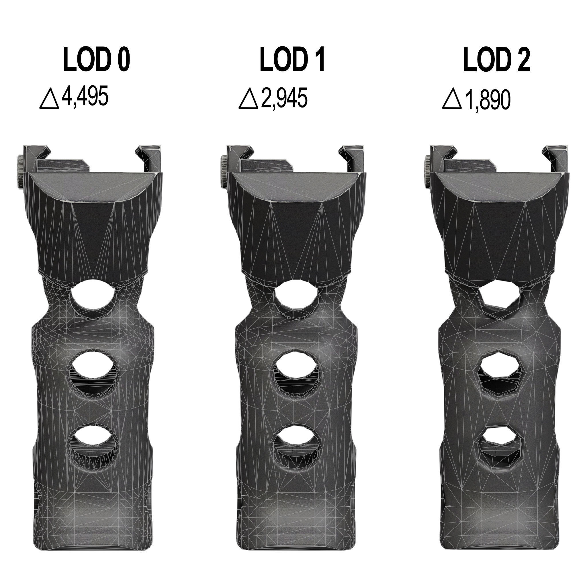 Fortis Foreshift Vertical Grip Low-poly 3D model_6