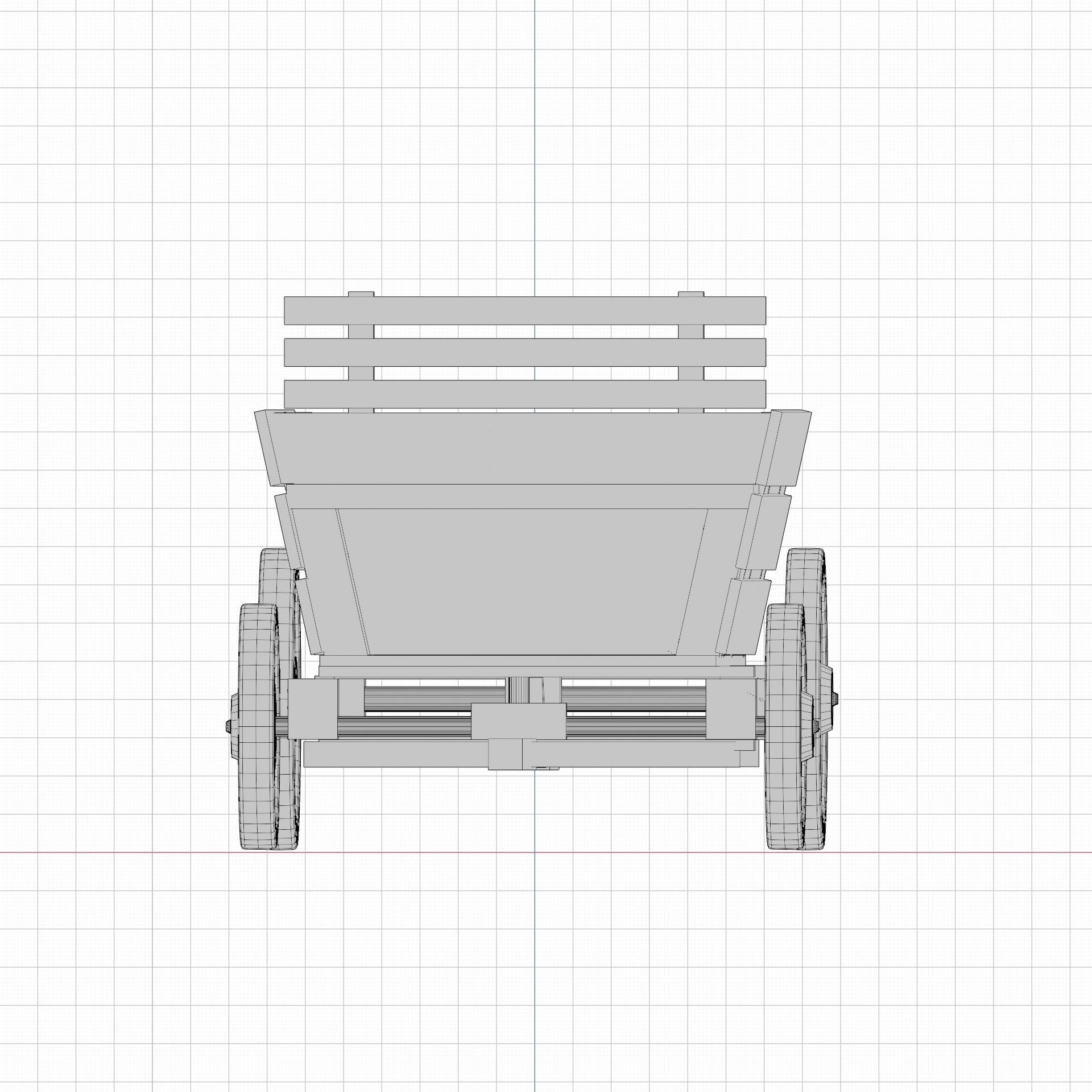 Wooden Cart Low-poly 3D model_9