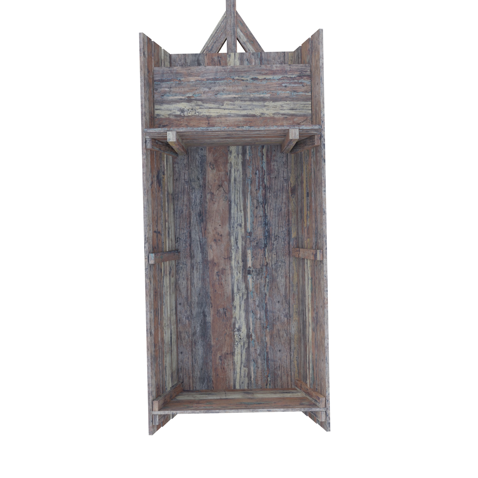 Wooden Cart Low-poly 3D model_3