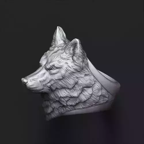 Wolf Head Ring