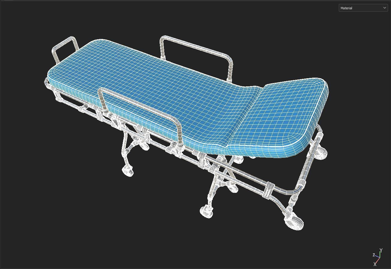 ambulance stretcher 3D model_6