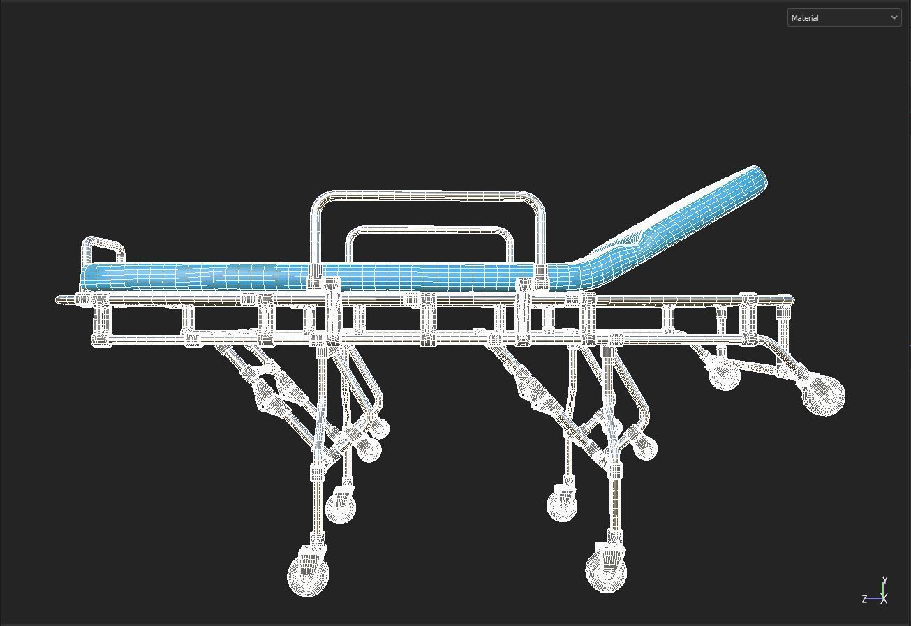 ambulance stretcher 3D model_7