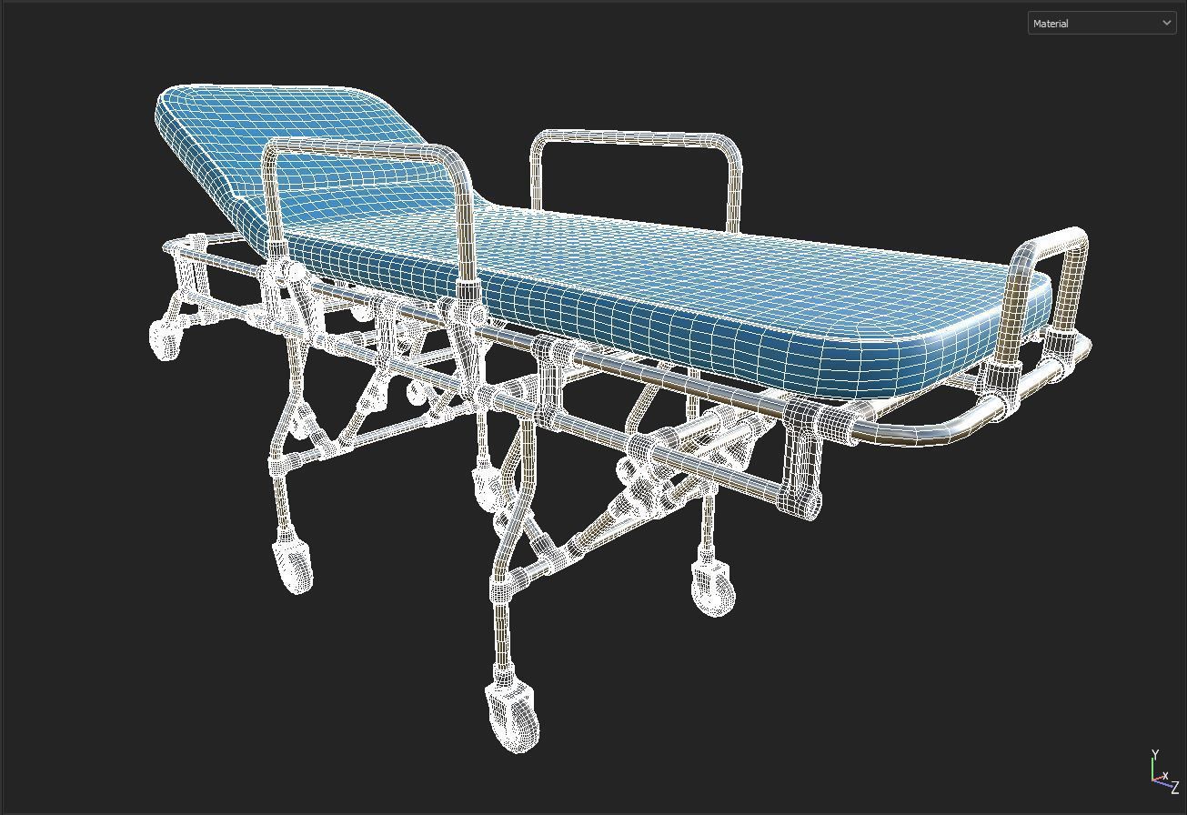ambulance stretcher 3D model_8