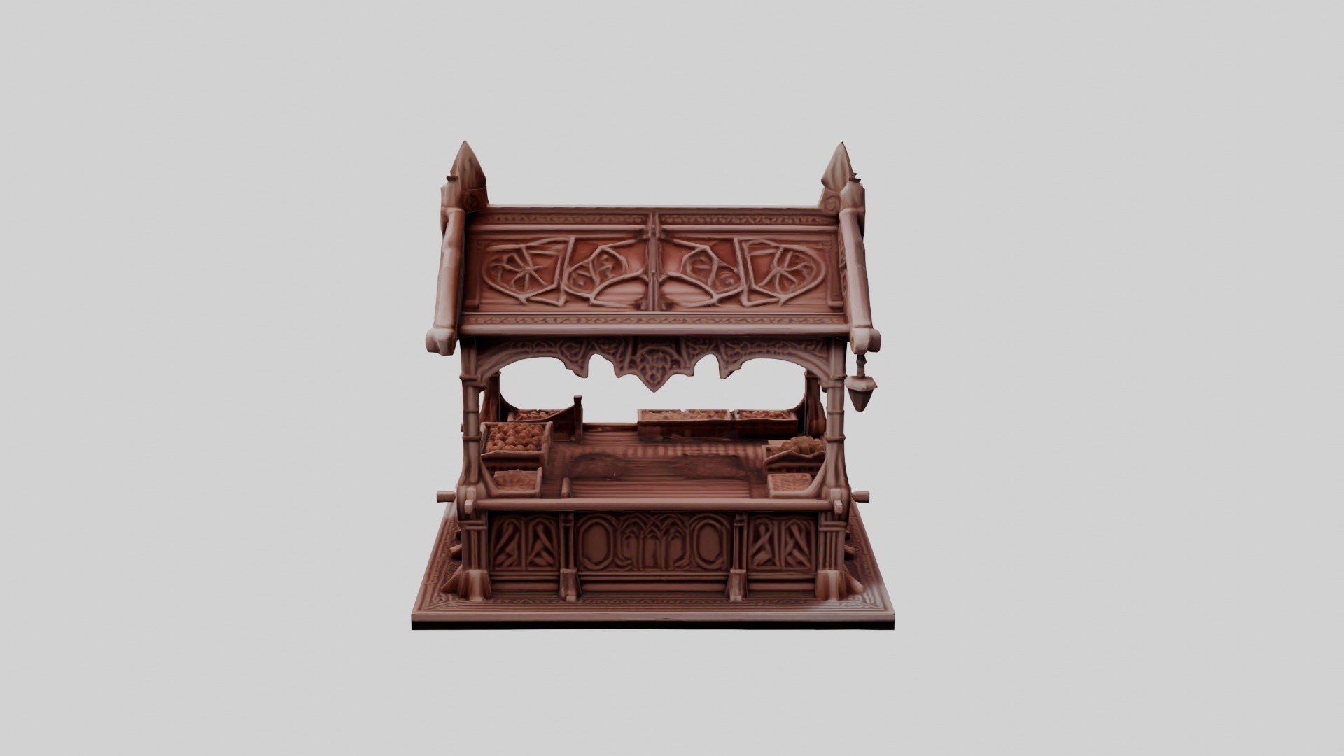 3D Printable Market Stall with Detailed Accessories 3D print model_5