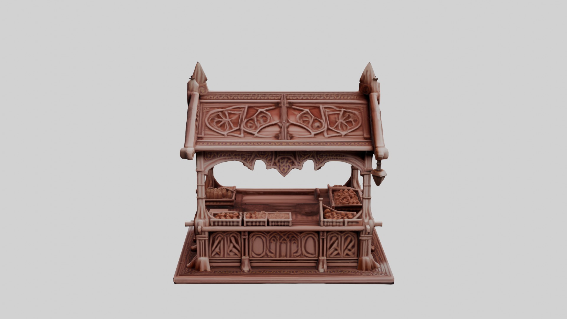 3D Printable Market Stall with Detailed Accessories 3D print model_2