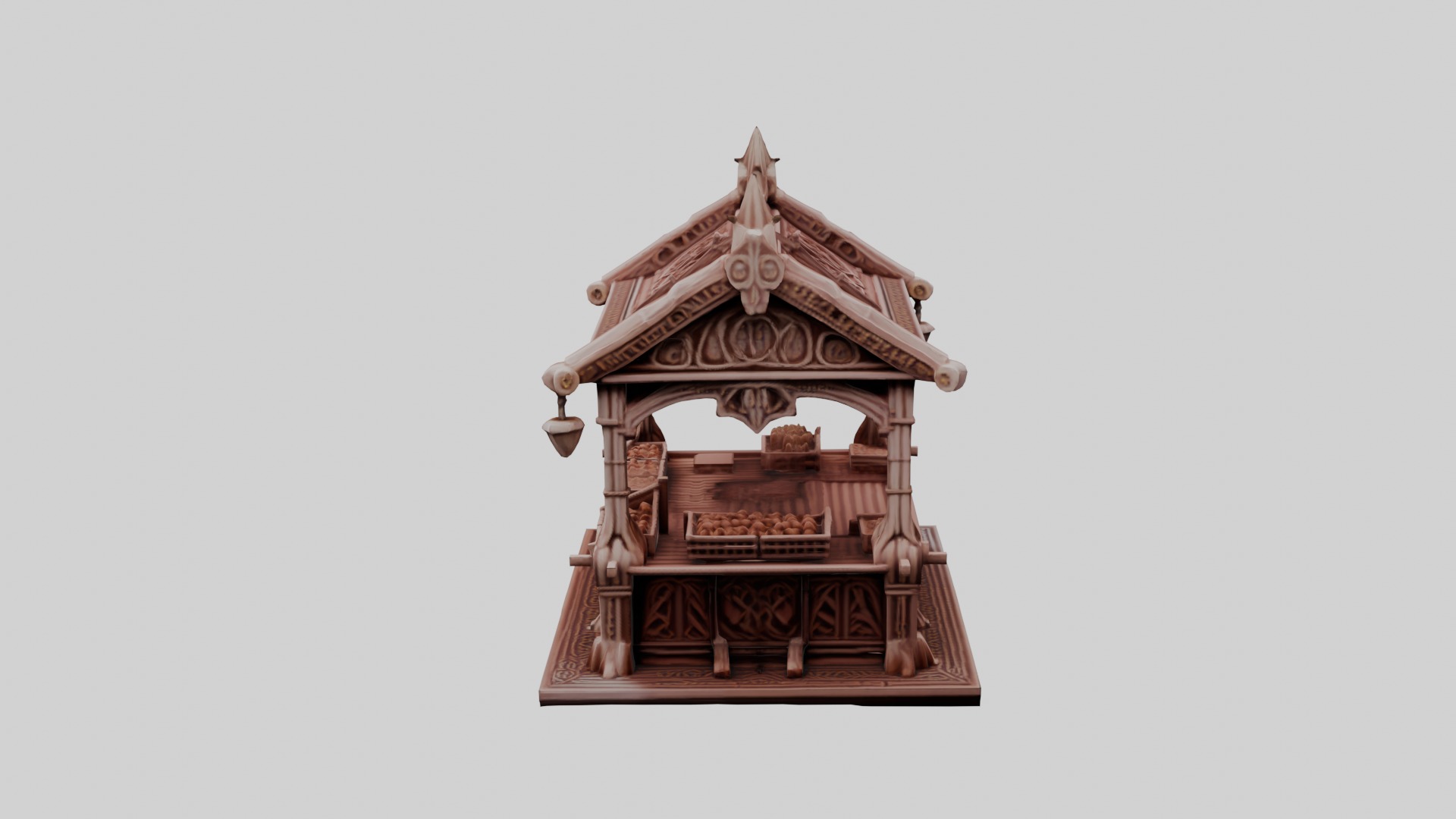 3D Printable Market Stall with Detailed Accessories 3D print model_7