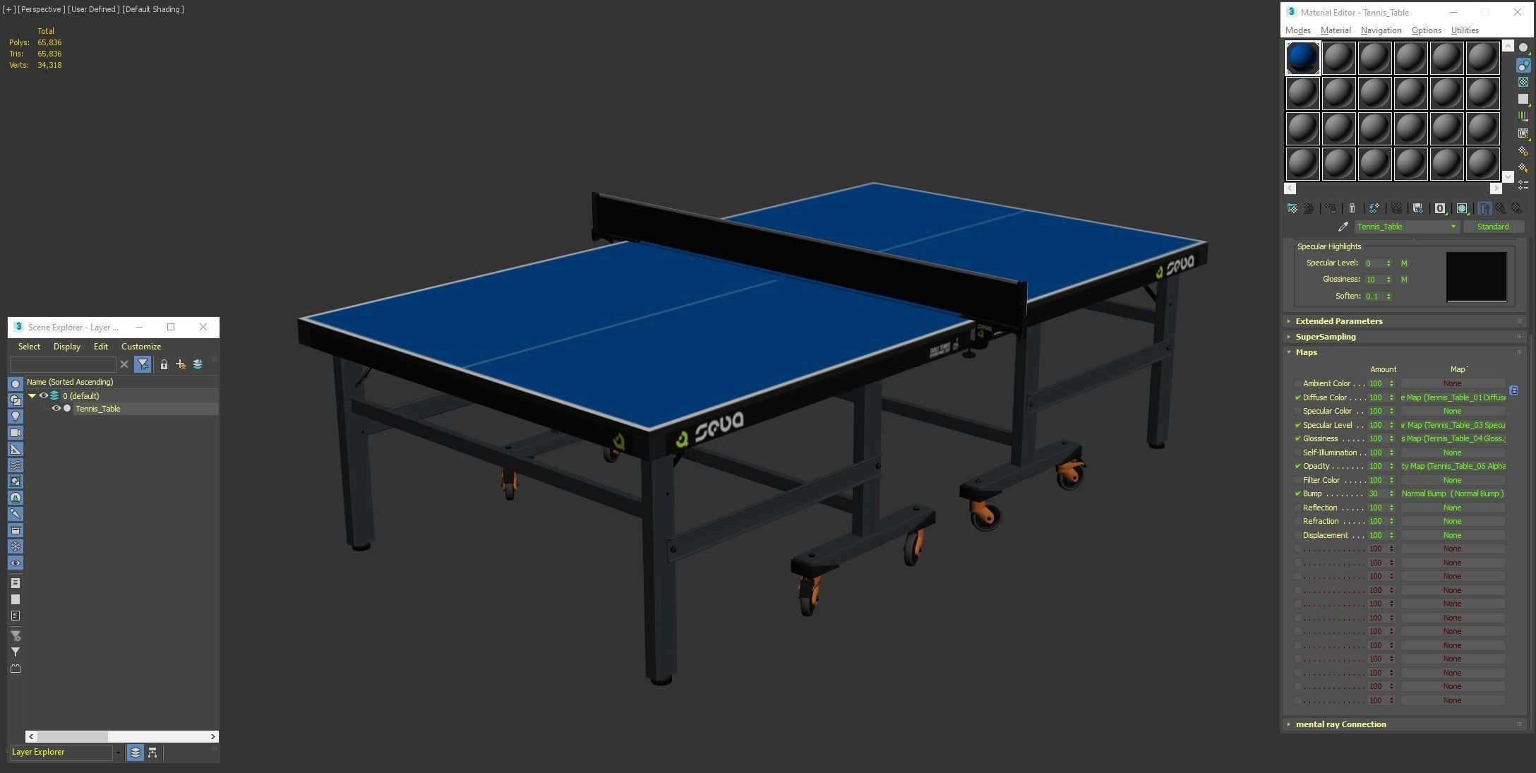 Tennis Table Low-poly 3D model_20