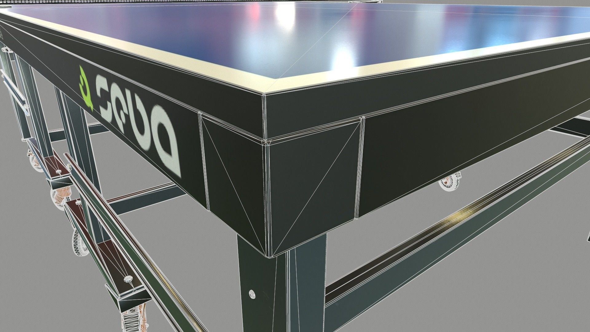 Tennis Table Low-poly 3D model_4