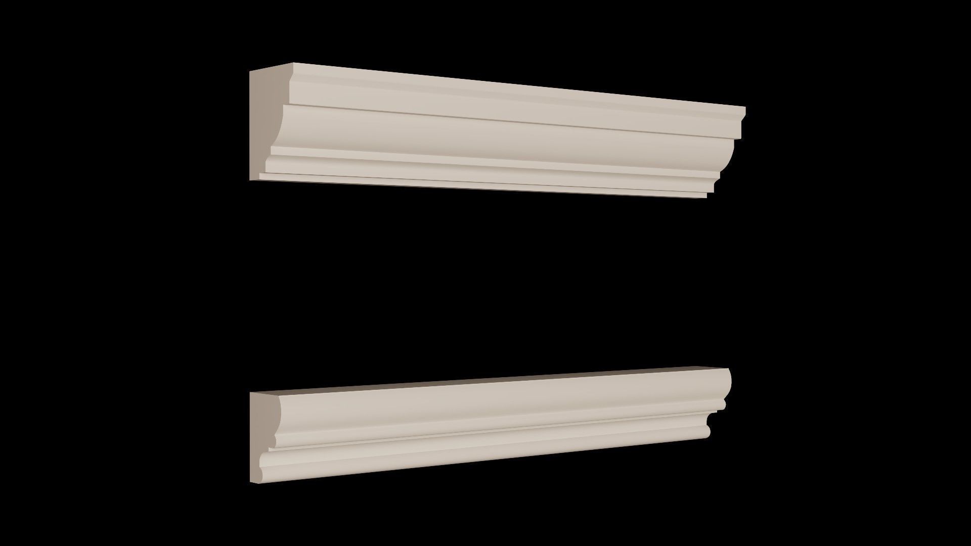 Moldings Collection 4 - 20 Architectural Molding Profiles Low-poly 3D model_3