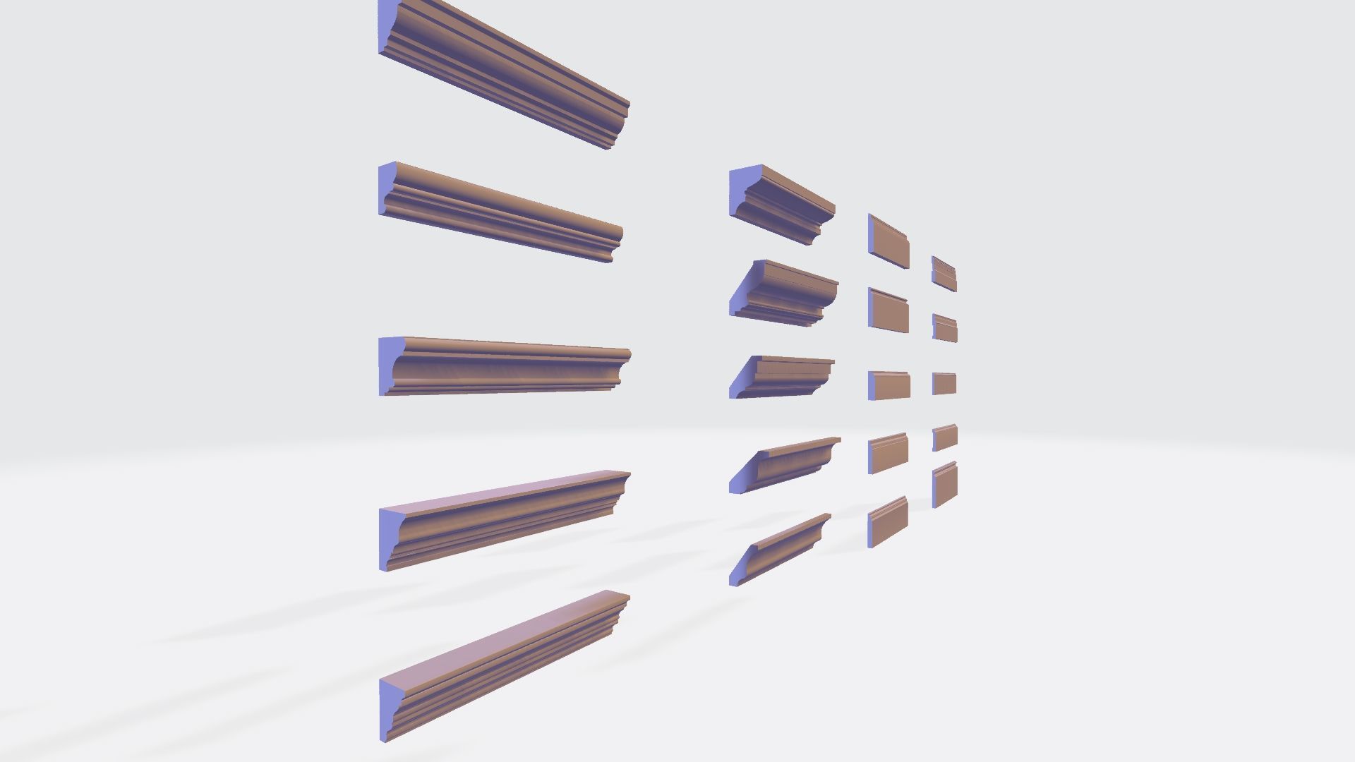 Moldings Collection 4 - 20 Architectural Molding Profiles Low-poly 3D model_20