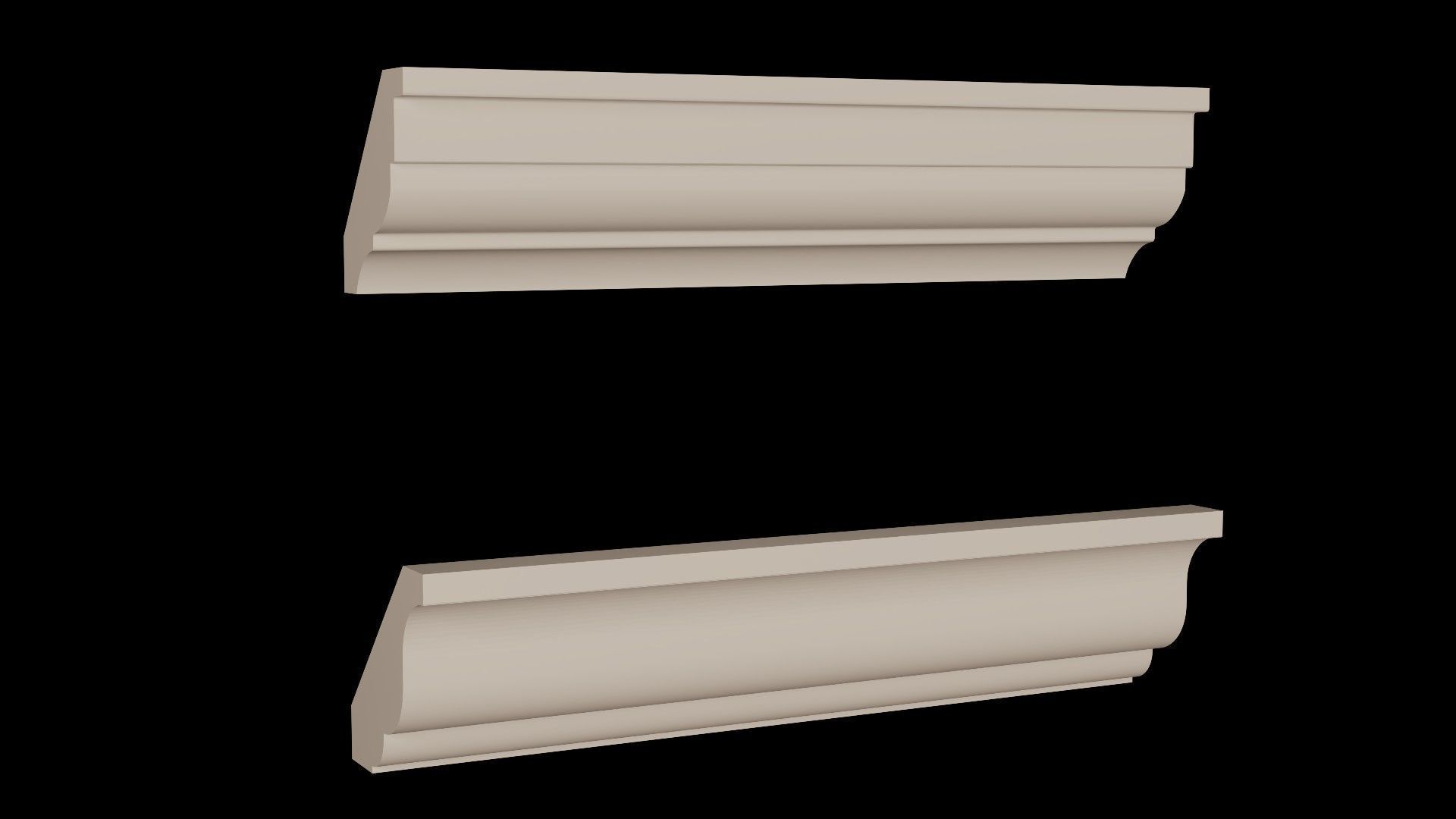 Moldings Collection 4 - 20 Architectural Molding Profiles Low-poly 3D model_7