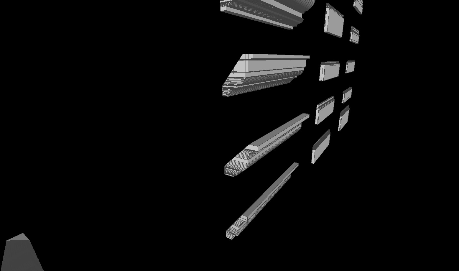 Moldings Collection 4 - 20 Architectural Molding Profiles Low-poly 3D model_16
