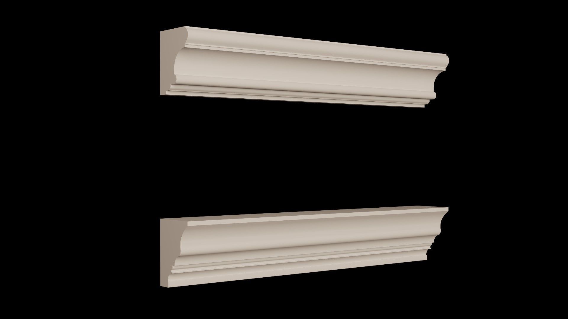 Moldings Collection 4 - 20 Architectural Molding Profiles Low-poly 3D model_4
