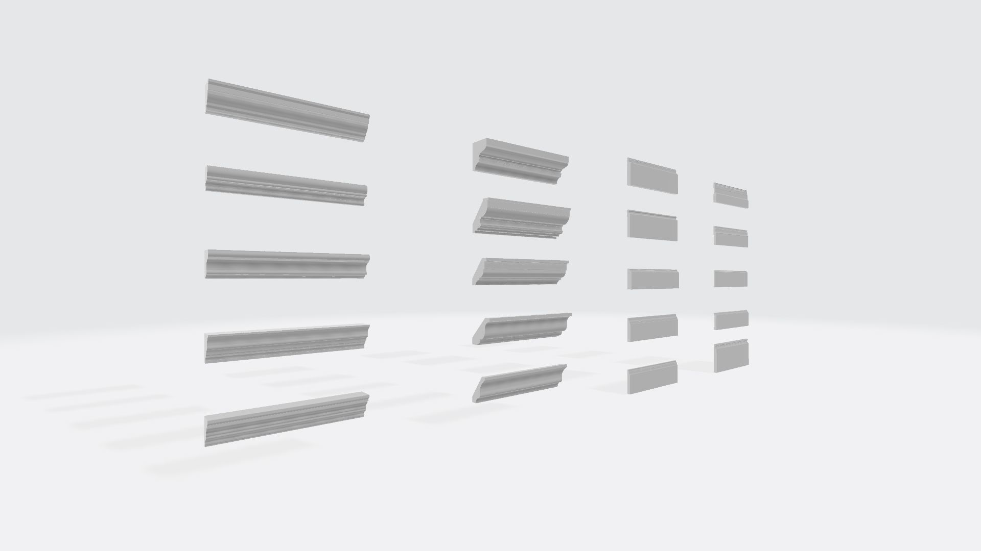 Moldings Collection 4 - 20 Architectural Molding Profiles Low-poly 3D model_21