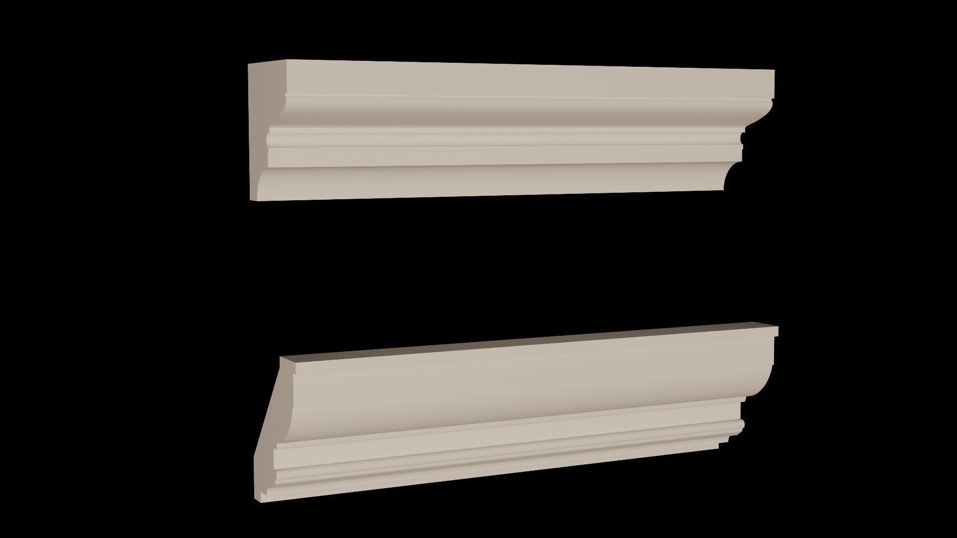 Moldings Collection 4 - 20 Architectural Molding Profiles Low-poly 3D model_6