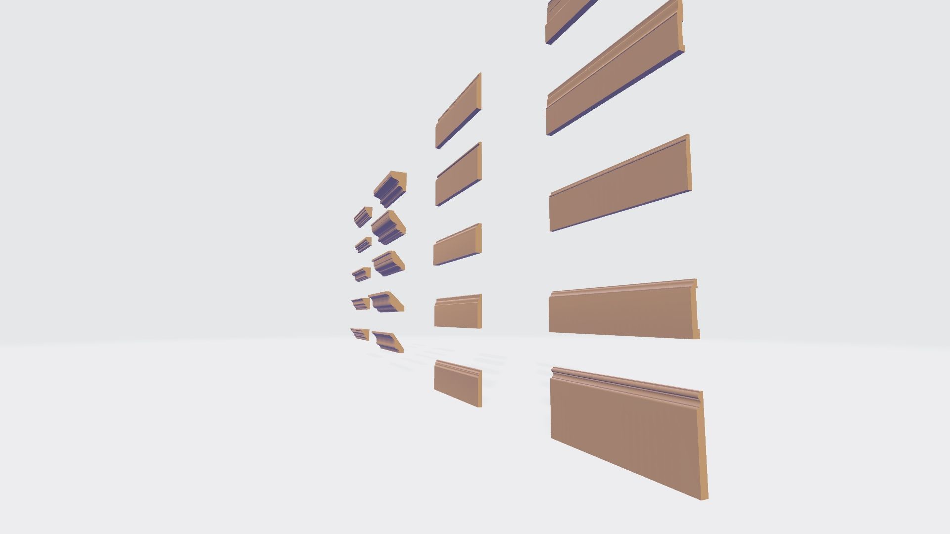 Moldings Collection 4 - 20 Architectural Molding Profiles Low-poly 3D model_19