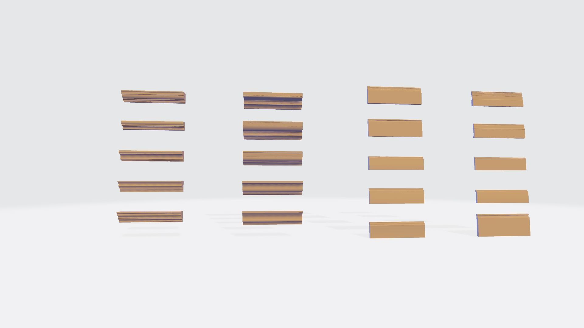 Moldings Collection 4 - 20 Architectural Molding Profiles Low-poly 3D model_18