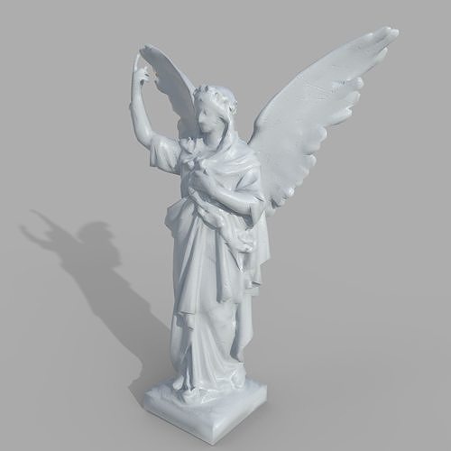 angel statue Low-poly 3D model