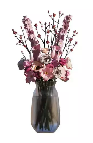 PINK BOUQUET Roses and Chamomile 