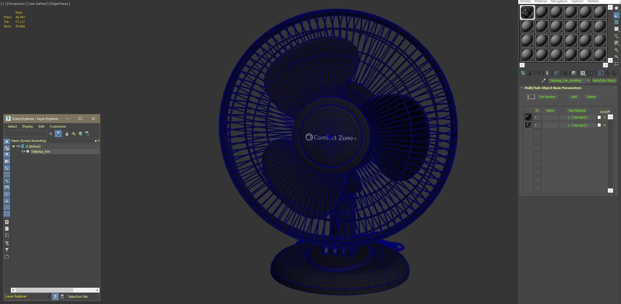 Tabletop Fan 3D model_22