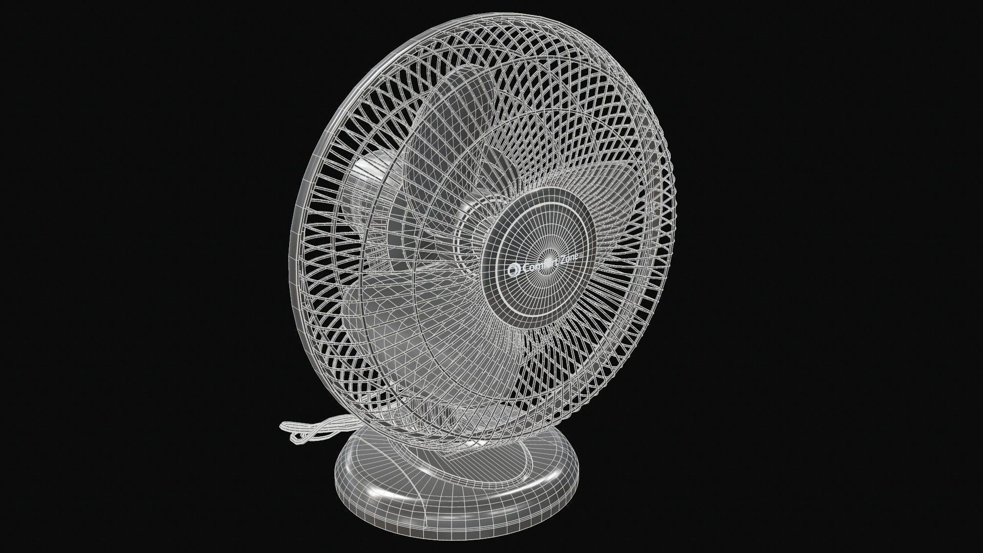 Tabletop Fan 3D model_13