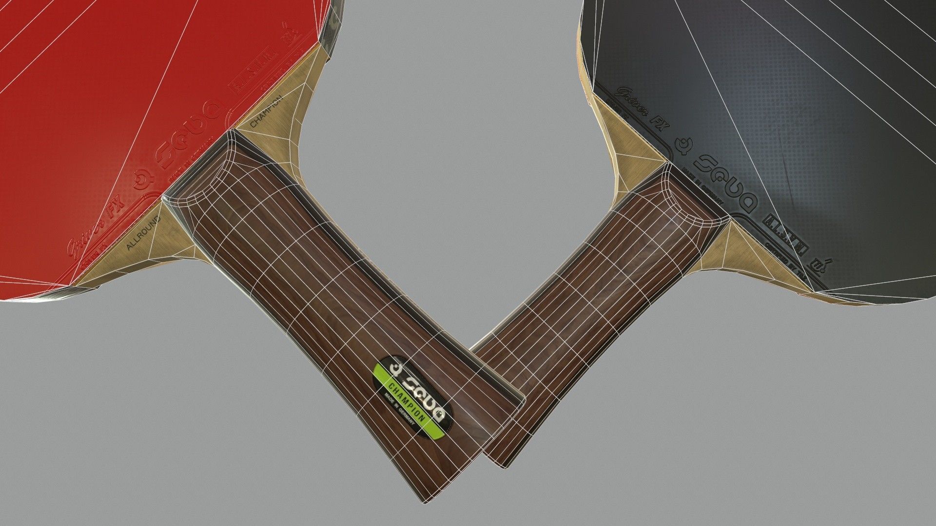 Table Tennis Bat And Ball Low-poly 3D model_17