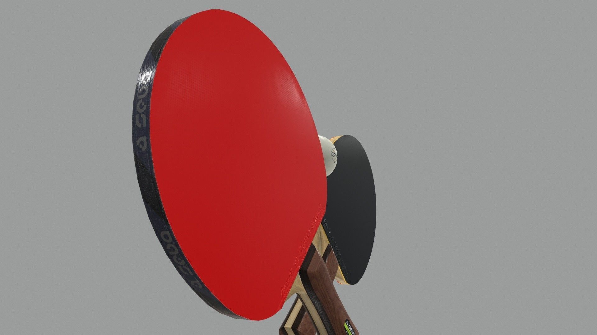 Table Tennis Bat And Ball Low-poly 3D model_5
