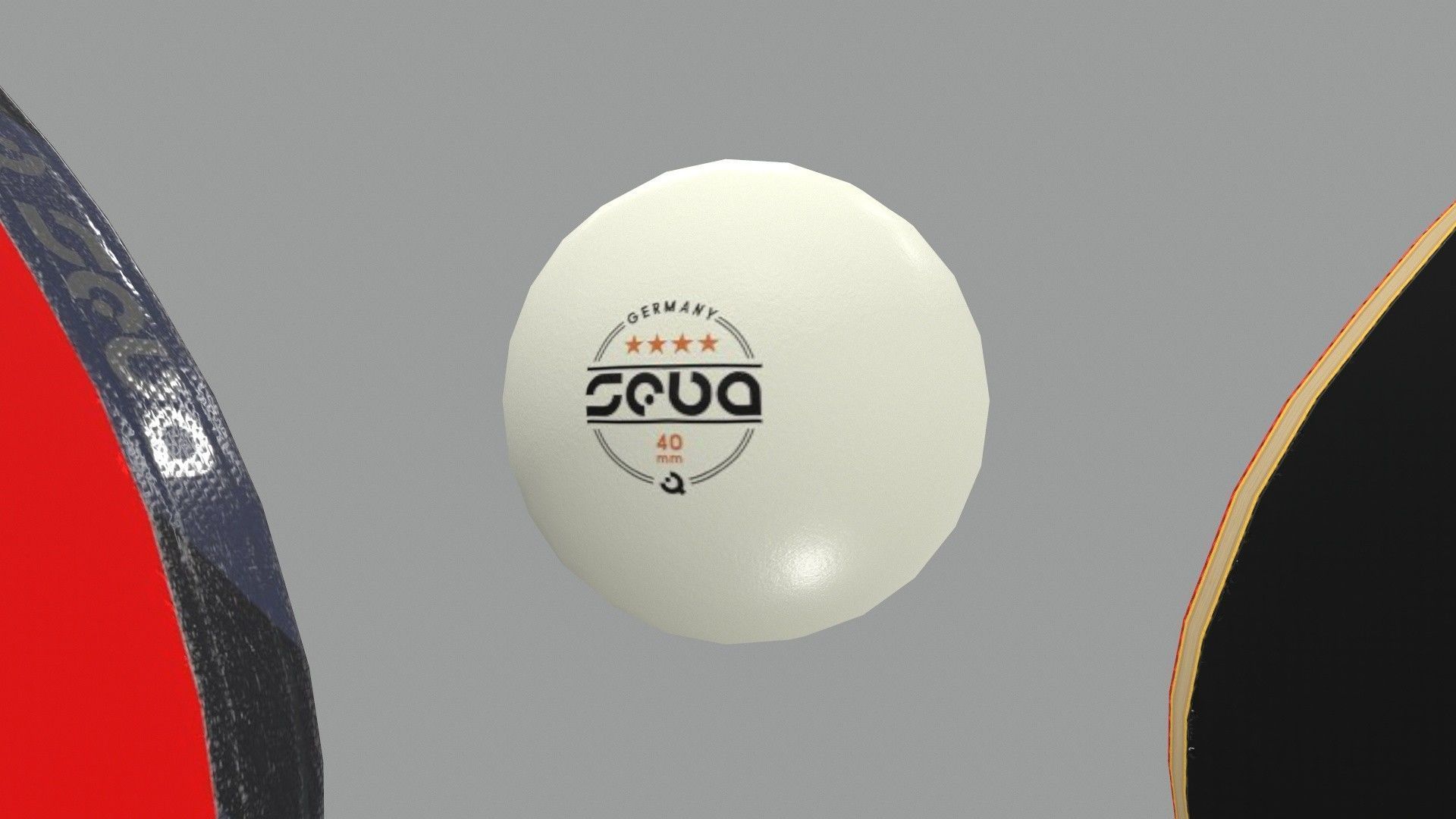 Table Tennis Bat And Ball Low-poly 3D model_9