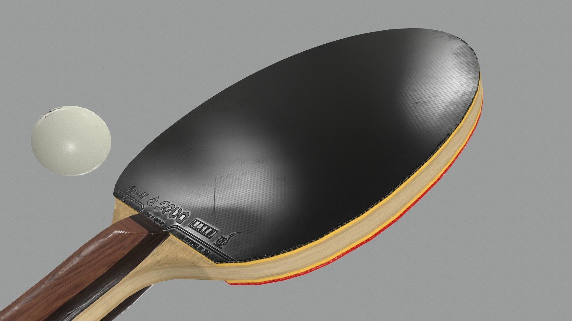 Table Tennis Bat And Ball Low-poly 3D model_6