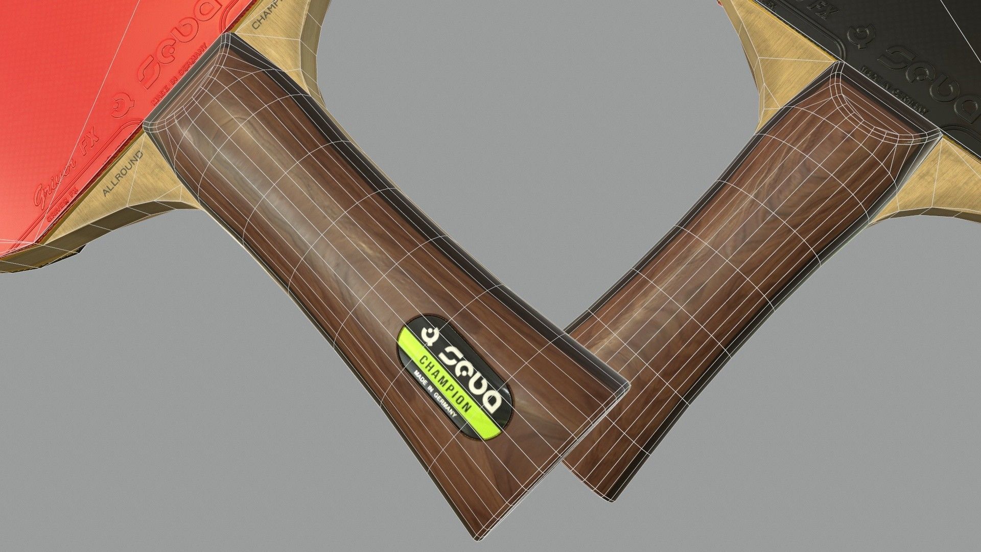 Table Tennis Bat And Ball Low-poly 3D model_16