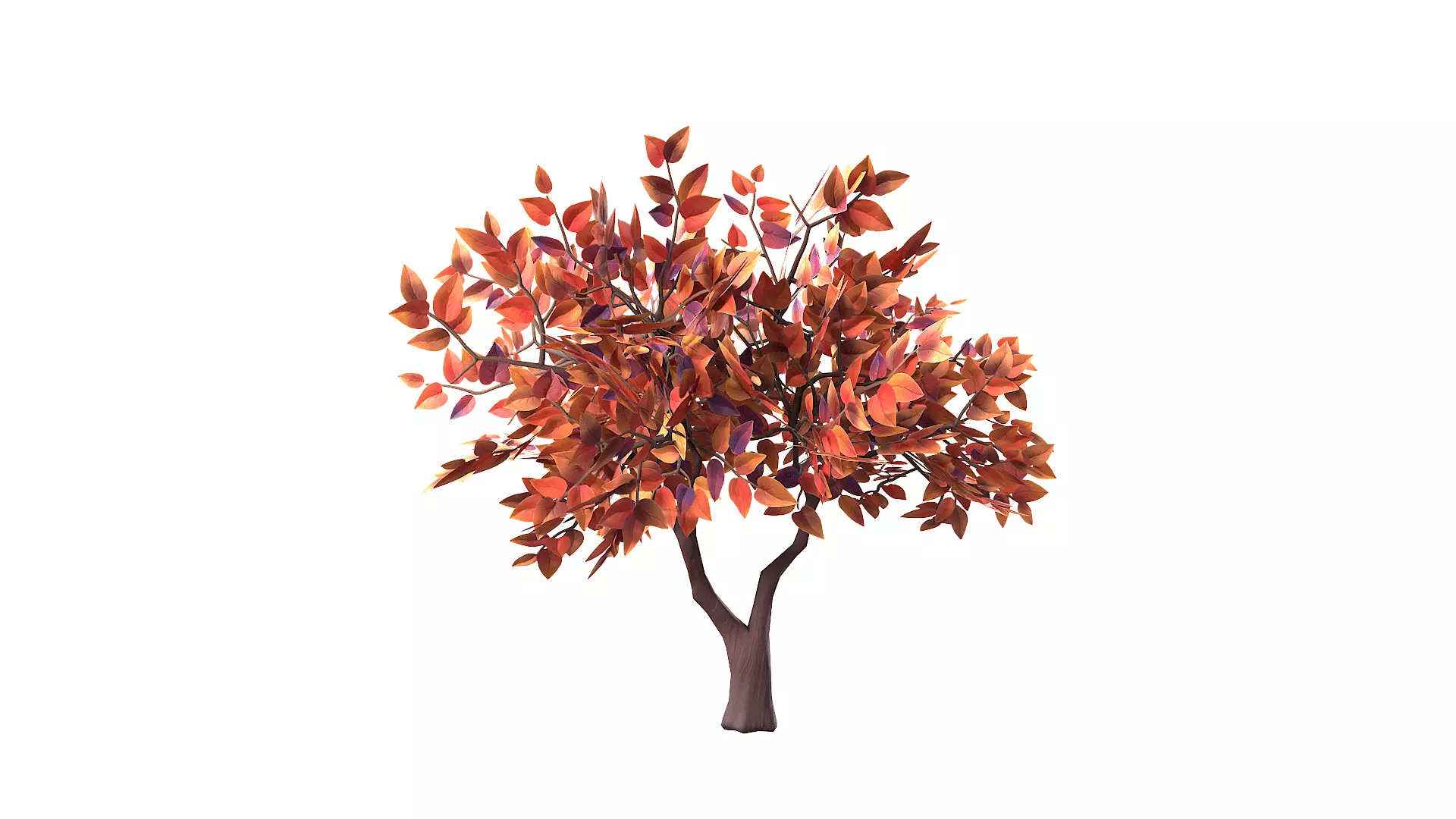 Stylized Tree 05 Autumn Low-poly 3D model